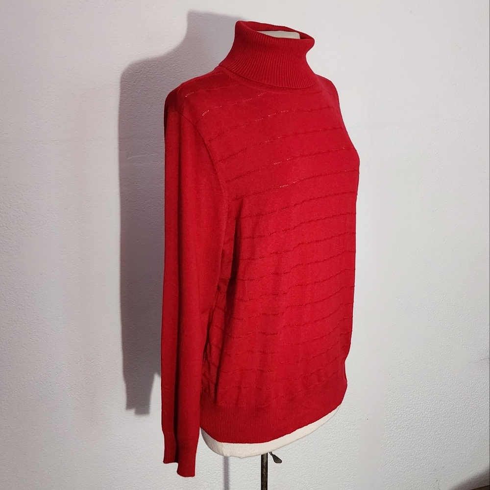 Retrology Long Sleeve Turtleneck Sweater Red Size XL - Picture 5 of 14